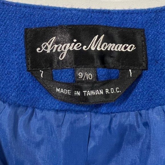 Vintage 80s Angie Monoco Blue Wool Blazer Size Medium - Picture 8 of 9